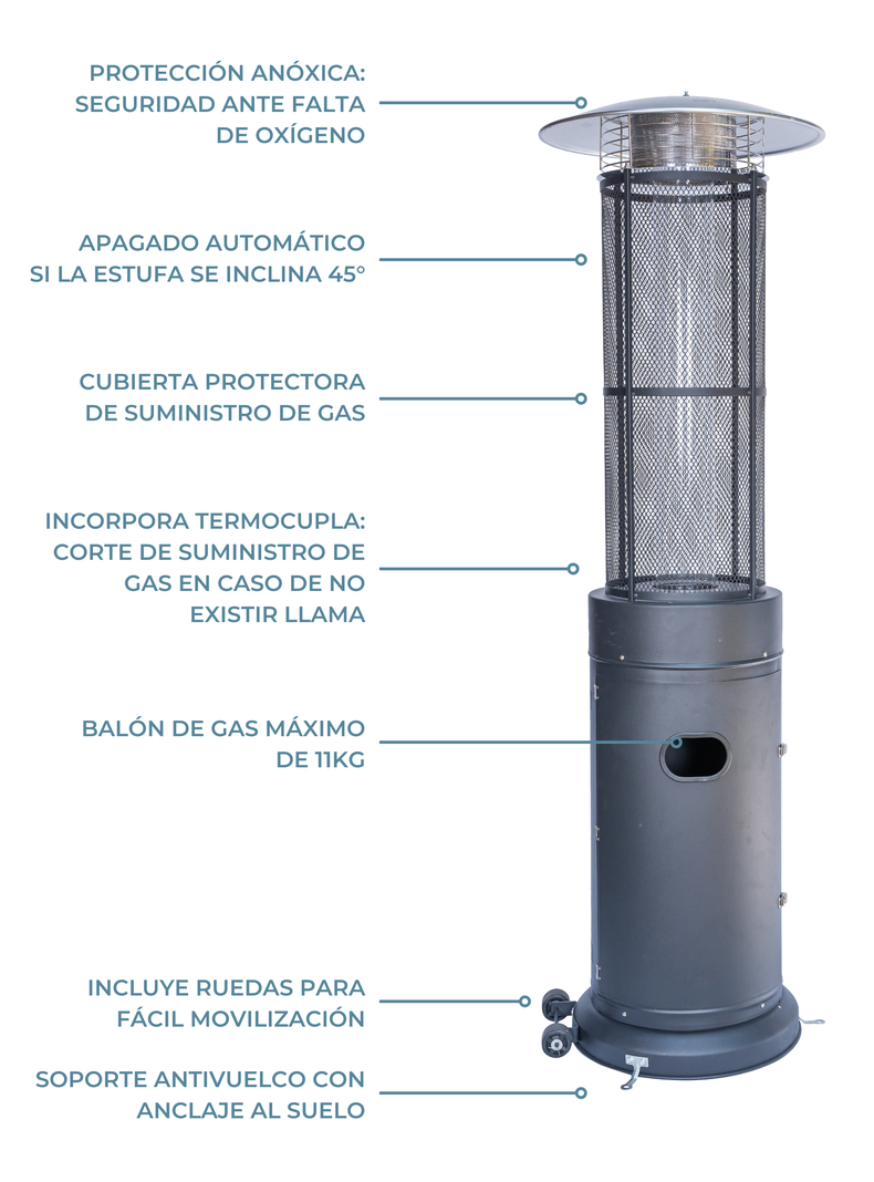 Estufa Exterior Gas Mork - Mate | Calefactor para Terrazas y Patios-4