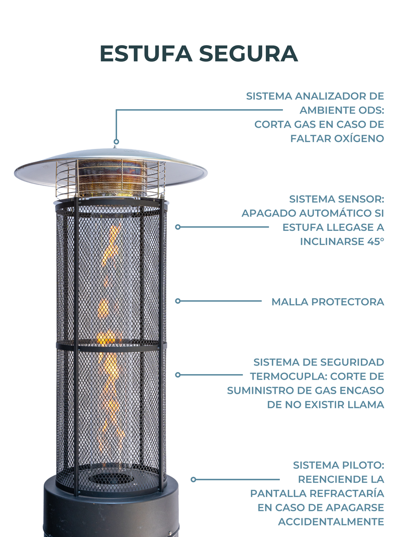 Estufa Exterior Gas Mork - Mate | Calefactor para Terrazas y Patios-5