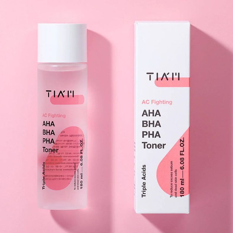 Tónico coreano descongestionante con ingredientes AHA, BHA y PHA - AC Fighting Toner TIAM-3