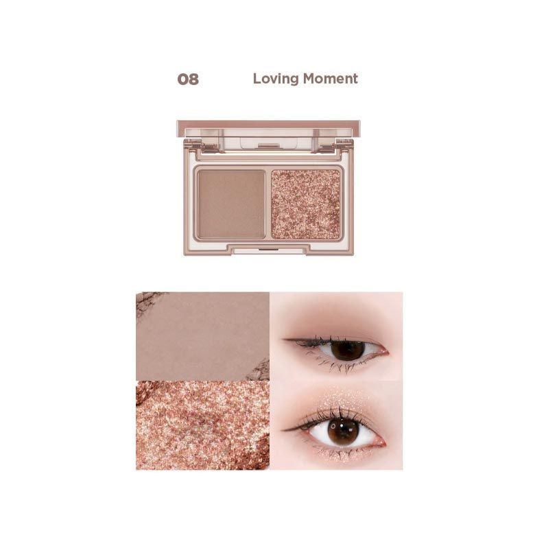 Paleta de sombras coreanas dúo, un tono satinado y un tono mate - LILY BY RED 08 #Loving Moment-0