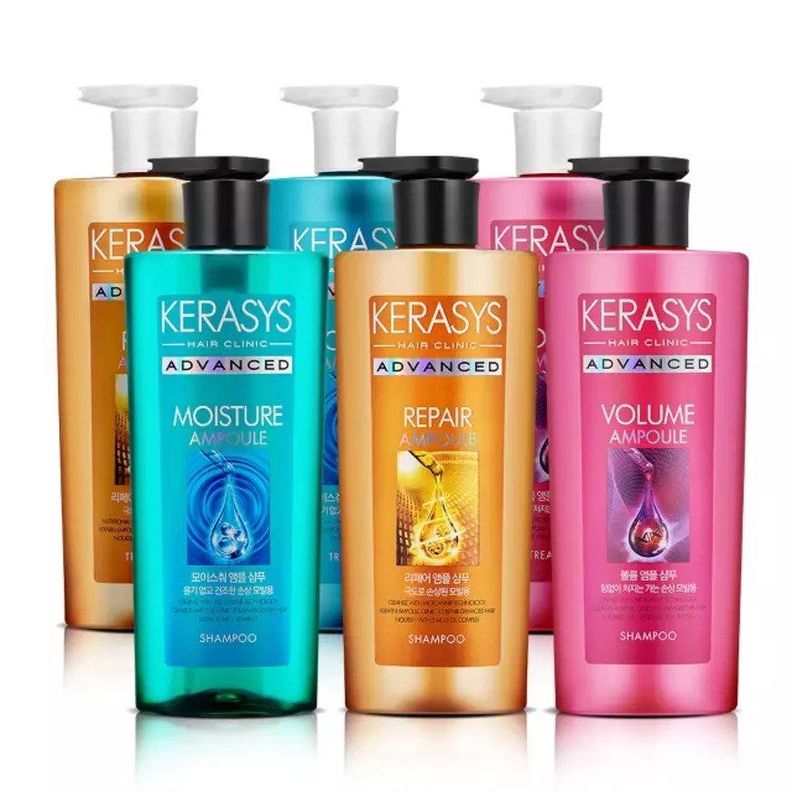 Shampoo con ampolla de colágeno para cabellos dañados - KERASYS Advanced Ampoule 400ml - Volume-1