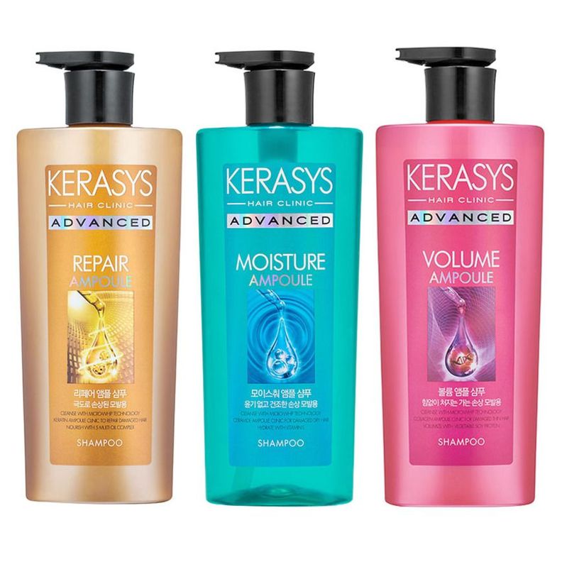 Shampoo para cabellos dañados o tratados químicamente - KERASYS Advanced Ampoule 400ml - Repair-1