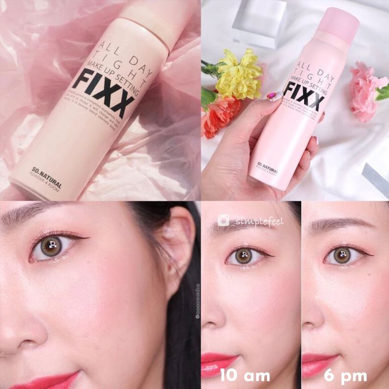 Fijador de maquillaje coreano con proteína de trigo hidrolizada y ácido hialurónico - SO NATURAL-4