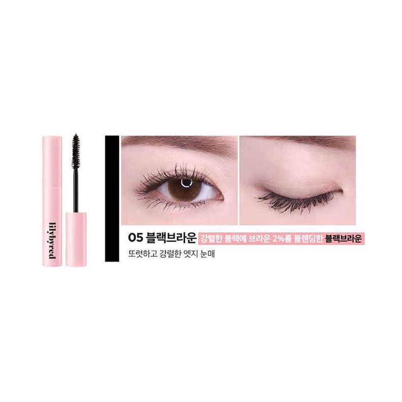 Máscara de pestañas coreana de fórmula gel - LILY BY RED, Survival Colorcara 05 Black Brown-1