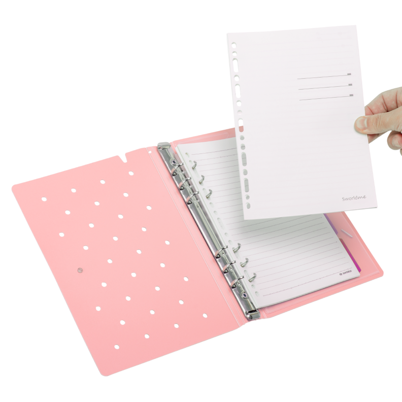 Agenda A5 Rosada Tapa Pin  6 Anillos -1