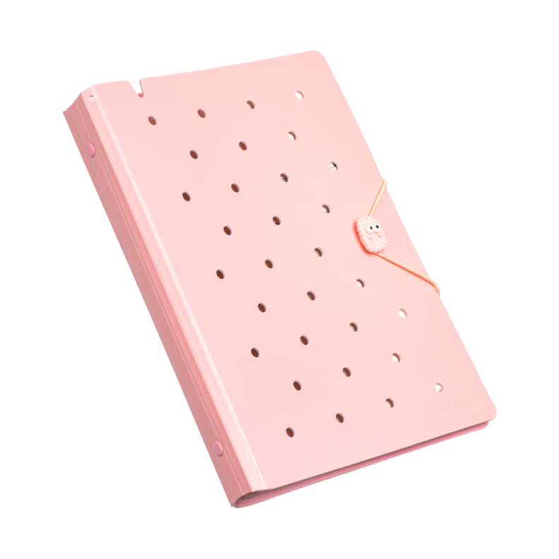 Agenda A5 Rosada Tapa Pin  6 Anillos -2