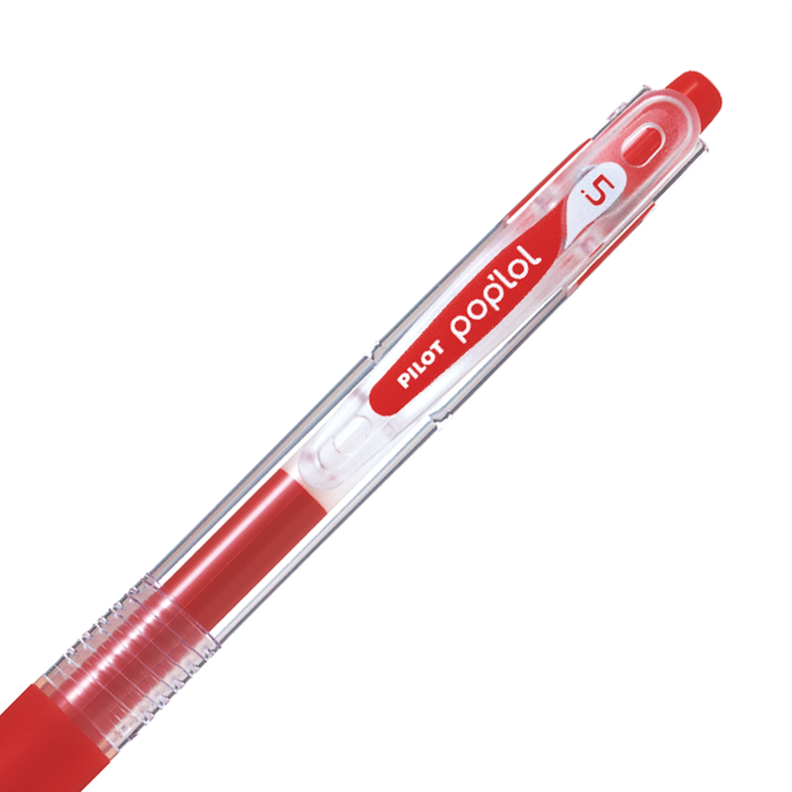 12 un. Lapiz Gel Pop´lol Rojo 0.5 mm.-1