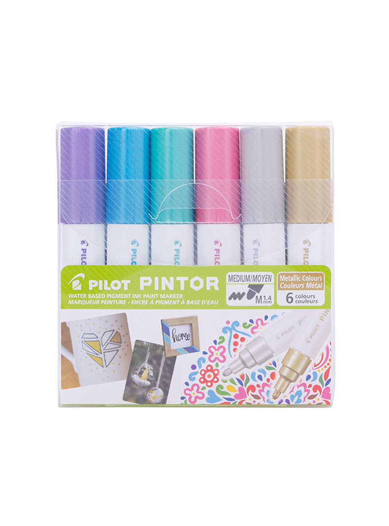 PINTOR SET COLORES METALIZADOS PUNTA MEDIA-0
