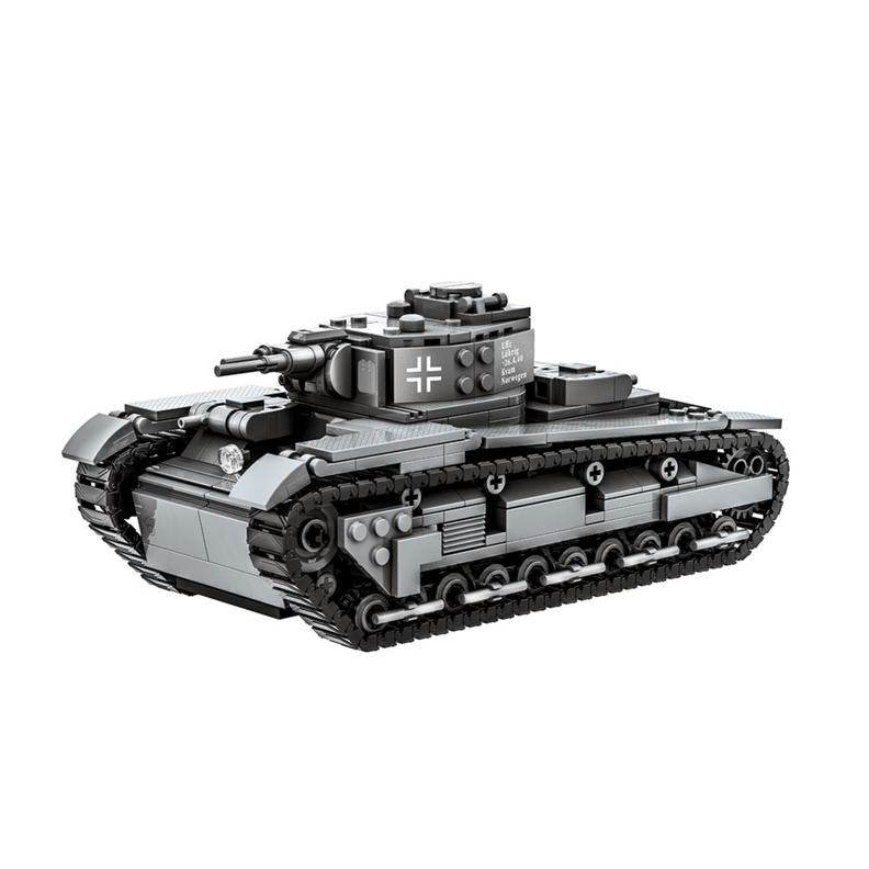 Tanque Militar Aleman Armable 673 pzs. Gris Espejado Plata