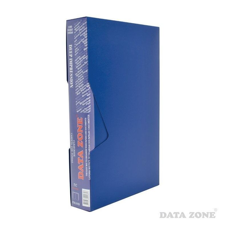 Carpeta Oficio 100 Fundas c/Estuche Azul-0
