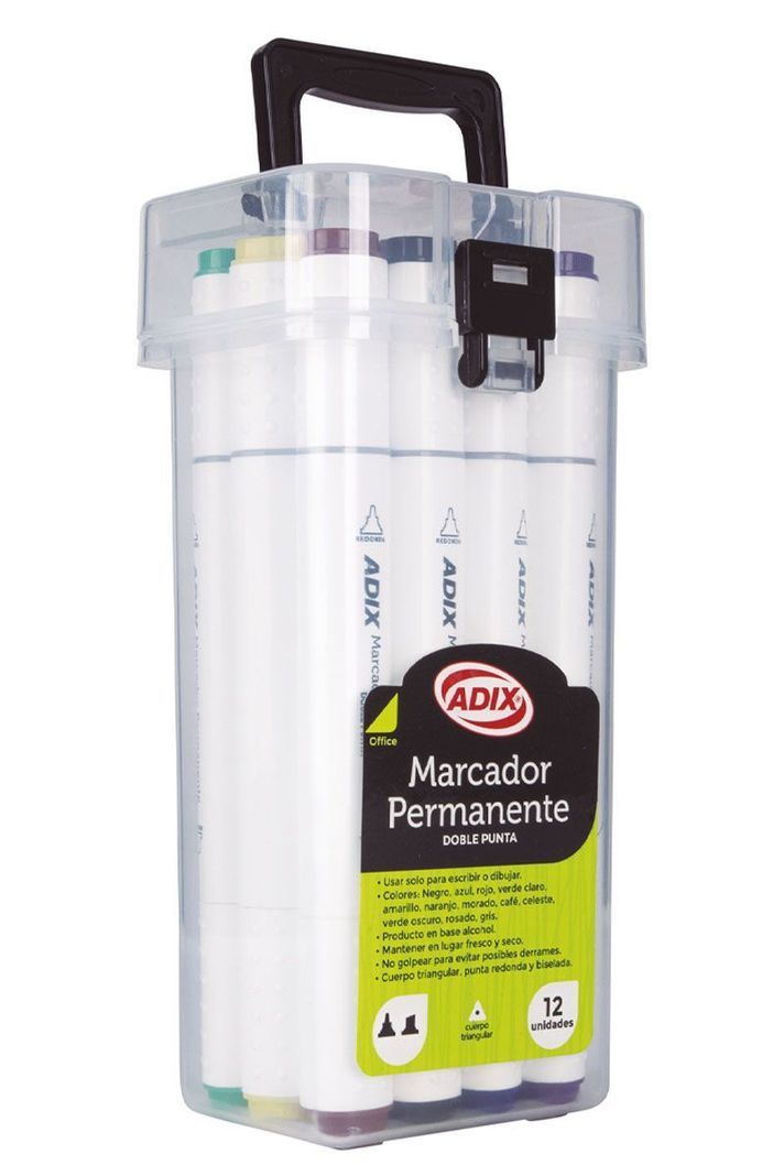 Marcadores Permanentes Doble Punta 12 U-0