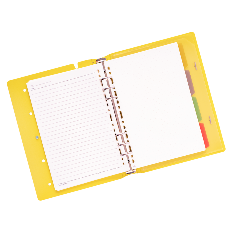 Agenda A5 Amarilla Tapa Pin  6 Anillos -1