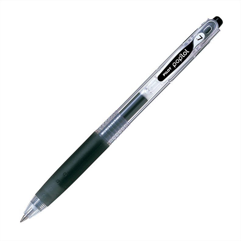 12 un. Lapiz Gel Pop´lol Negro 0.7 mm.-1