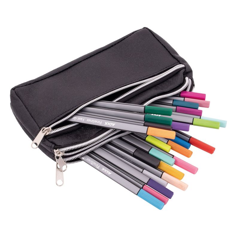 ESTUCHE ESCOLAR TRIPLE CIERRE NEGRO-1
