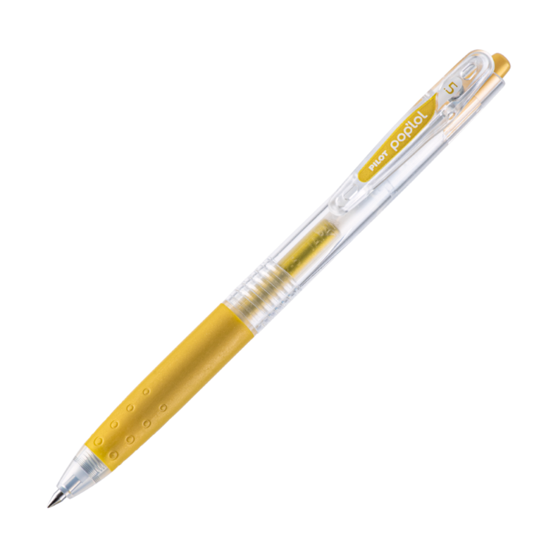 12 un. Lapiz Gel Pop´lol Dorado 0.5 mm.-0