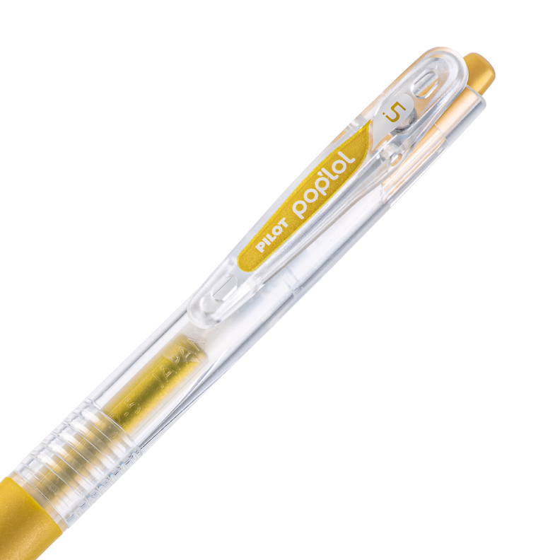 12 un. Lapiz Gel Pop´lol Dorado 0.5 mm.-1