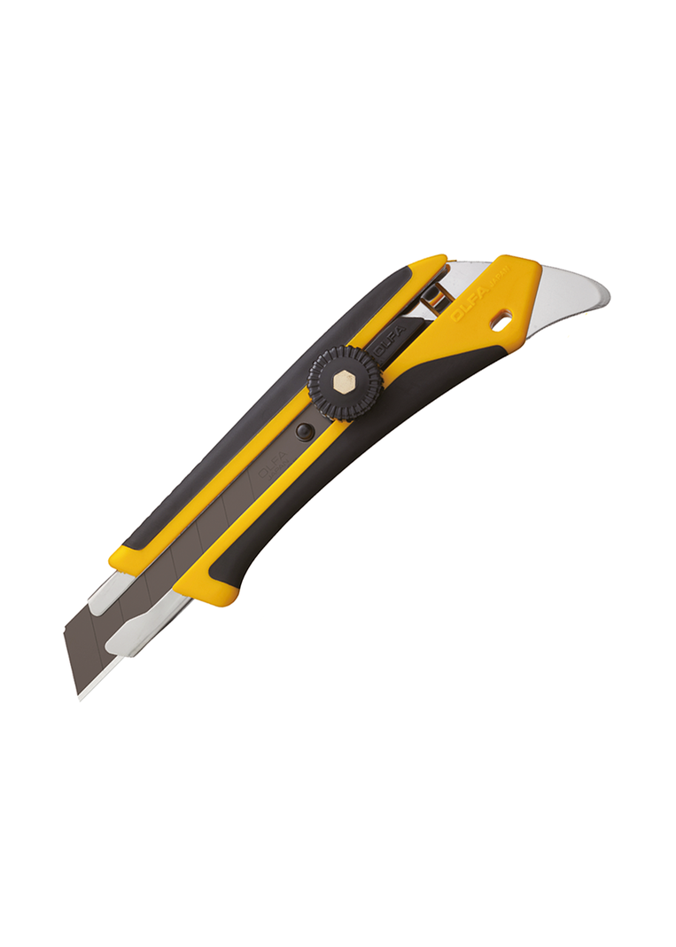CUCHILLO INDUSTRIAL CON INCRUSTACIÓN ANTIDESLIZANTE CON PUNTA MULTIUSO Y SEGURO MANUAL-0
