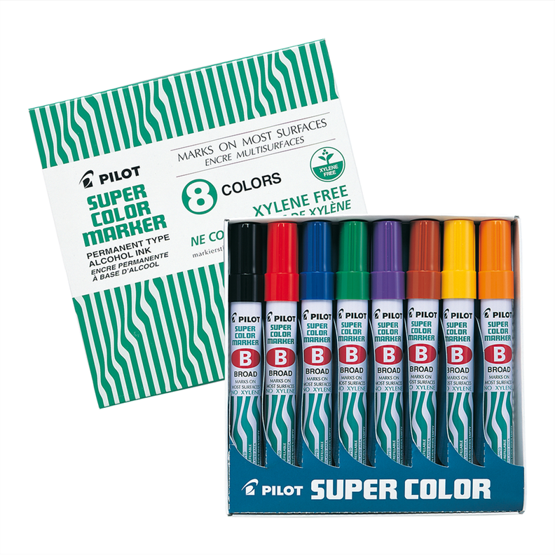 Marcador Permanente SCA Biselado Set 8u Surtido