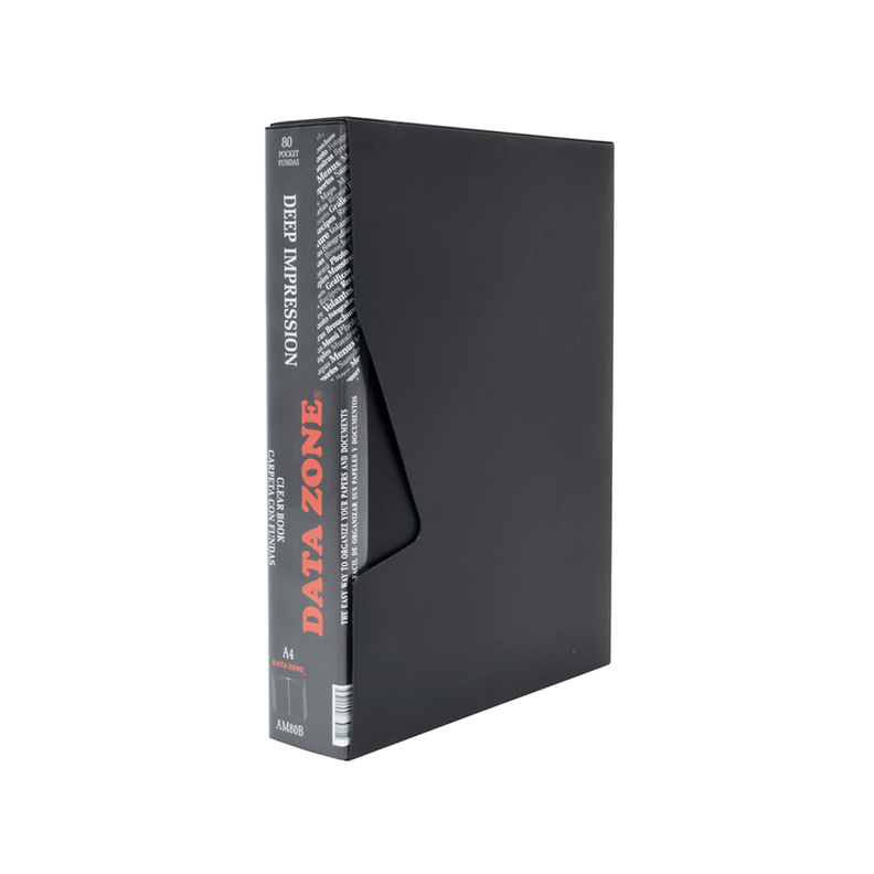 Carpeta A4 80 Fundas c/Estuche Negro-0
