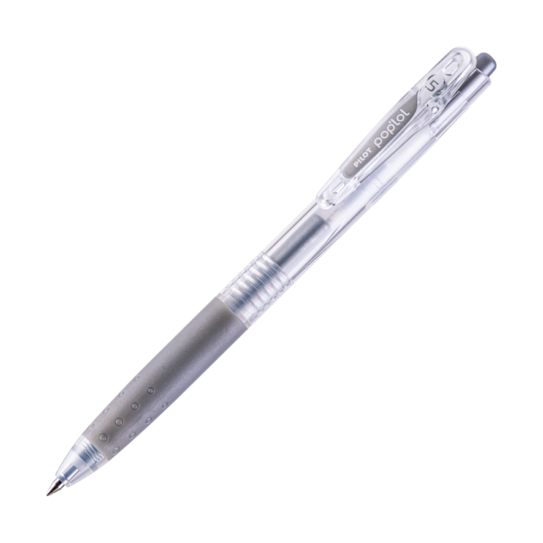 12 un. Lapiz Gel Pop´lol Plateado 0.5 mm.-0