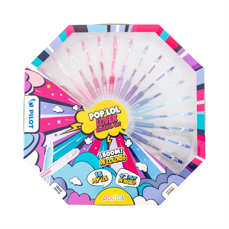 Set Lápiz Gel POPLOL 0.7 16u Magenta Sky-0