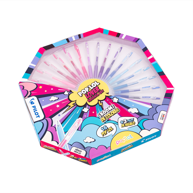 Set Lápiz Gel POPLOL 0.7 16u Magenta Sky-1