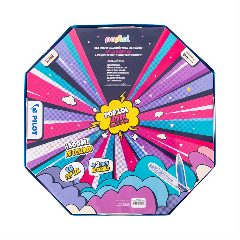 Set Lápiz Gel POPLOL 0.7 16u Magenta Sky-2