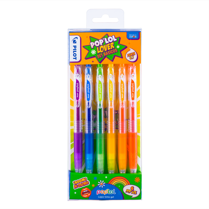 Set Lápiz Gel Poplol 0.7 Basicos 6u PILOT-0