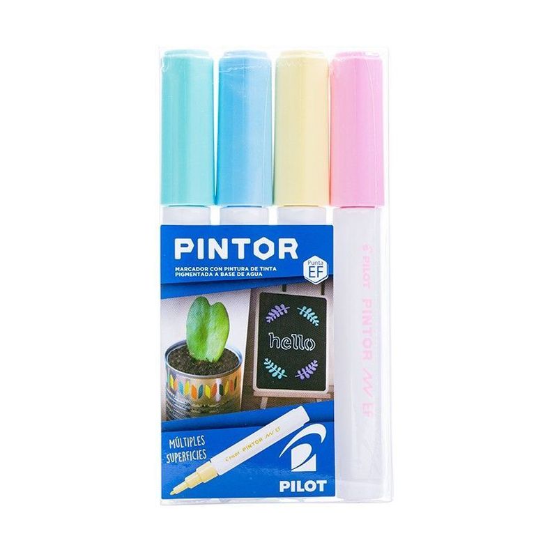 Set Pintor Extra Fino 4 unidades - Amarillo, Verde Pastel, Azul Pastel, Rosado-0