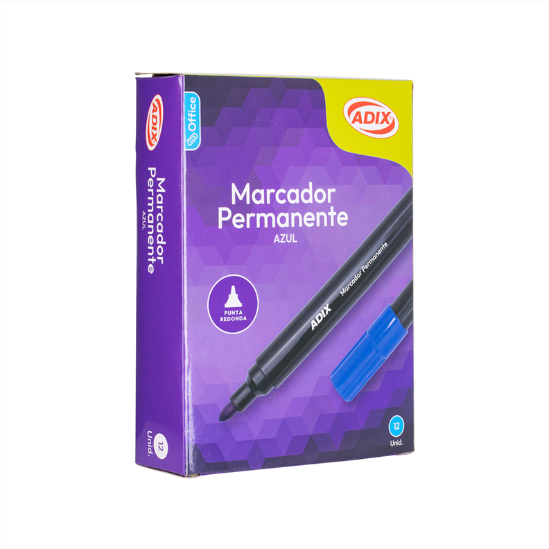 Marcador Permanente Azul 12 un.