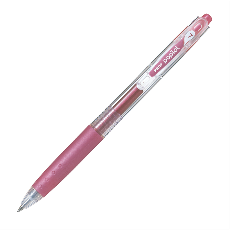 12 un. Lapiz Gel Pop´lol Rosado Metalico 0.7 mm.-1