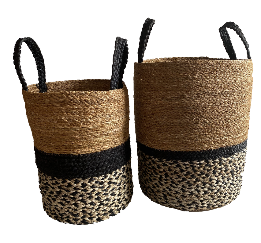 SET DE 2 Piezas CESTOS BENGALA M+L Beige Natural
