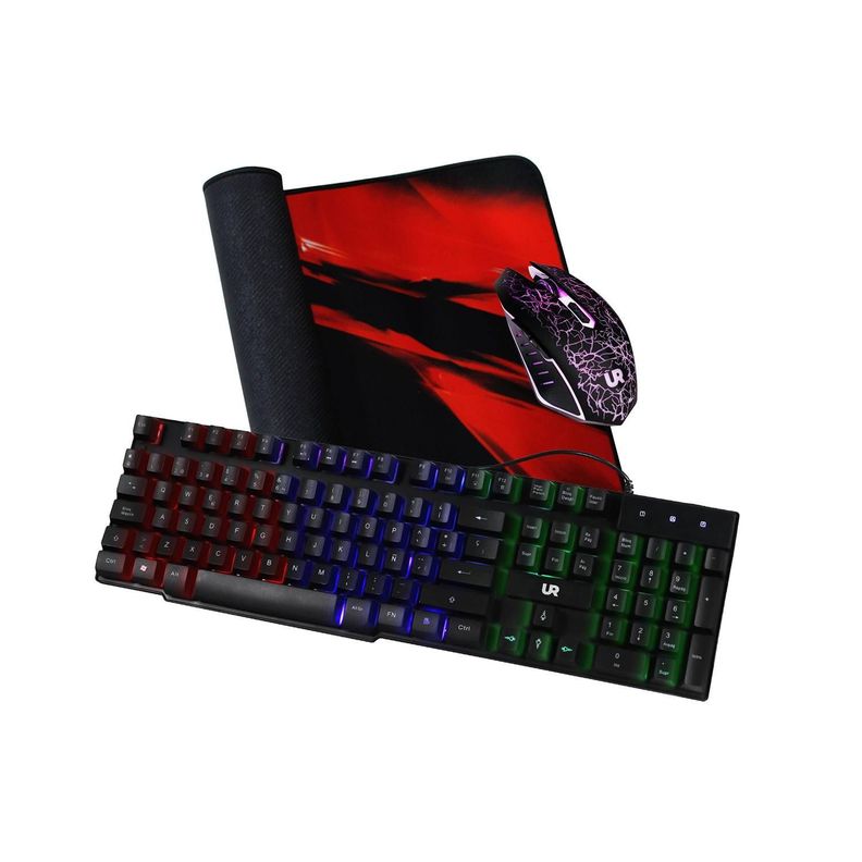 Kit Gamer Teclado Mouse y Mousepad XL Conexion USB-0