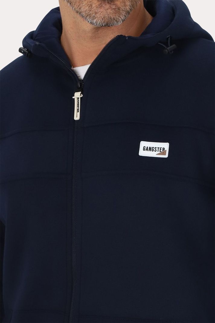 Poleron Full Zipper Fleece Streetline Azul Marino Gangster-3