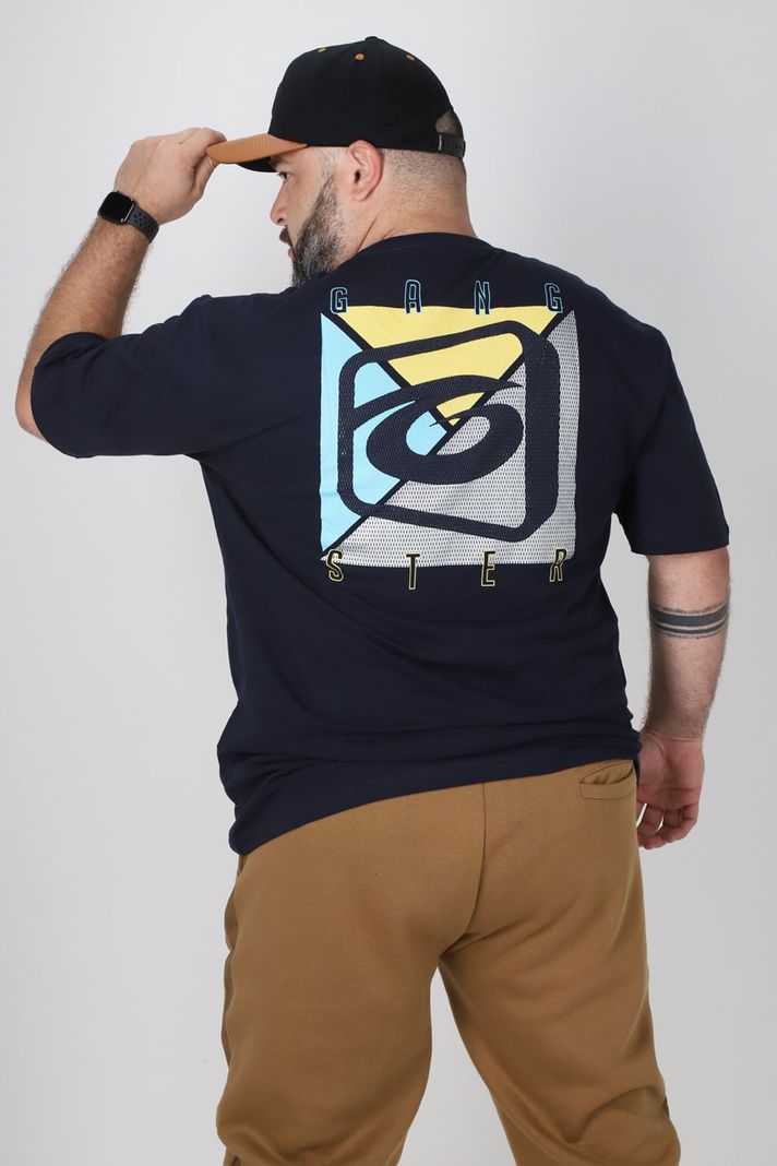 Plus Polera Mc Básica Intense Azul Gangster-1