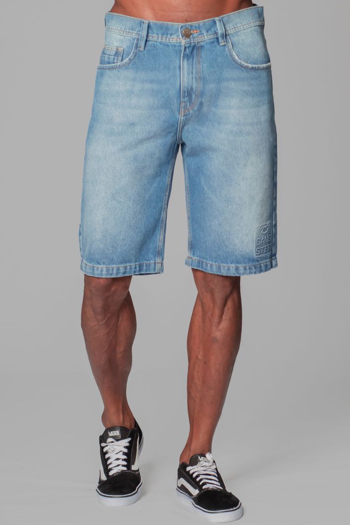 Short Bermuda Denim Liso Luxu Azul Gangster-0