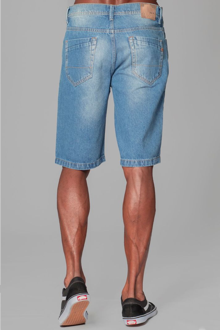 Short Bermuda Denim Liso Luxu Azul Gangster-1