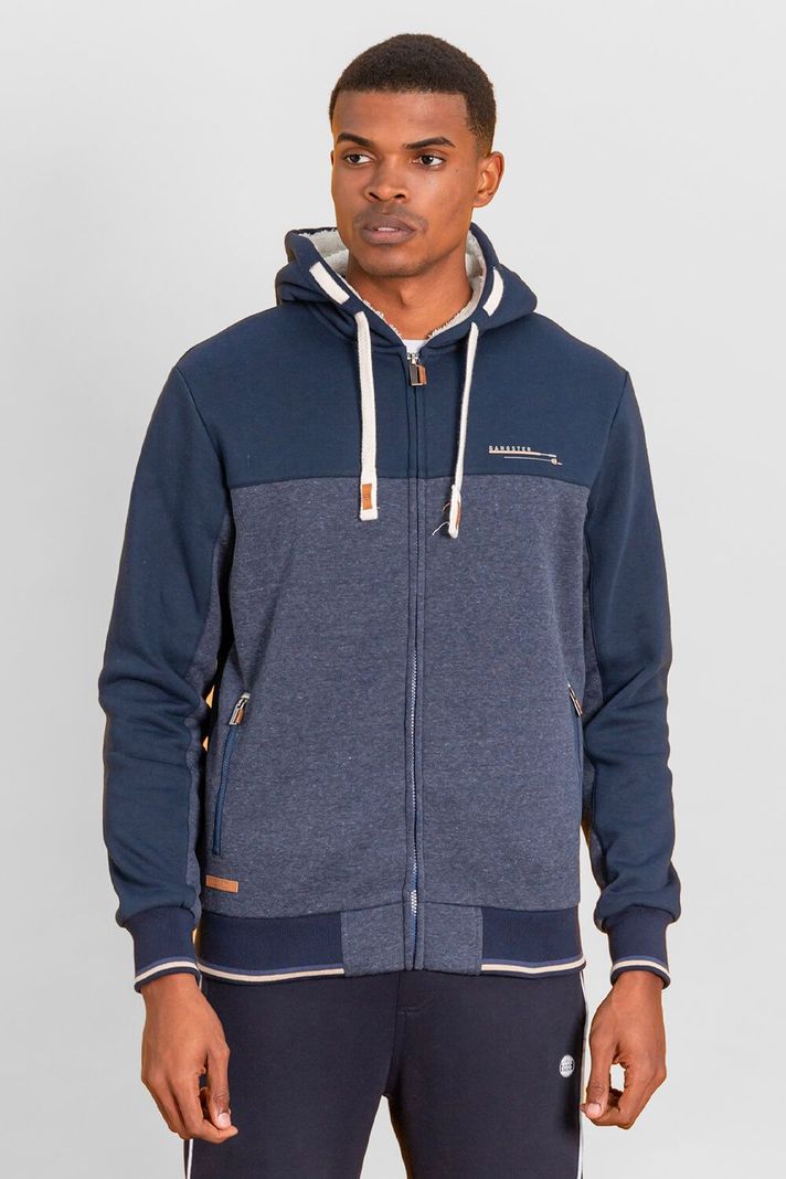 Polerón Full Zipper Fleece Cord Azul Gangster-0