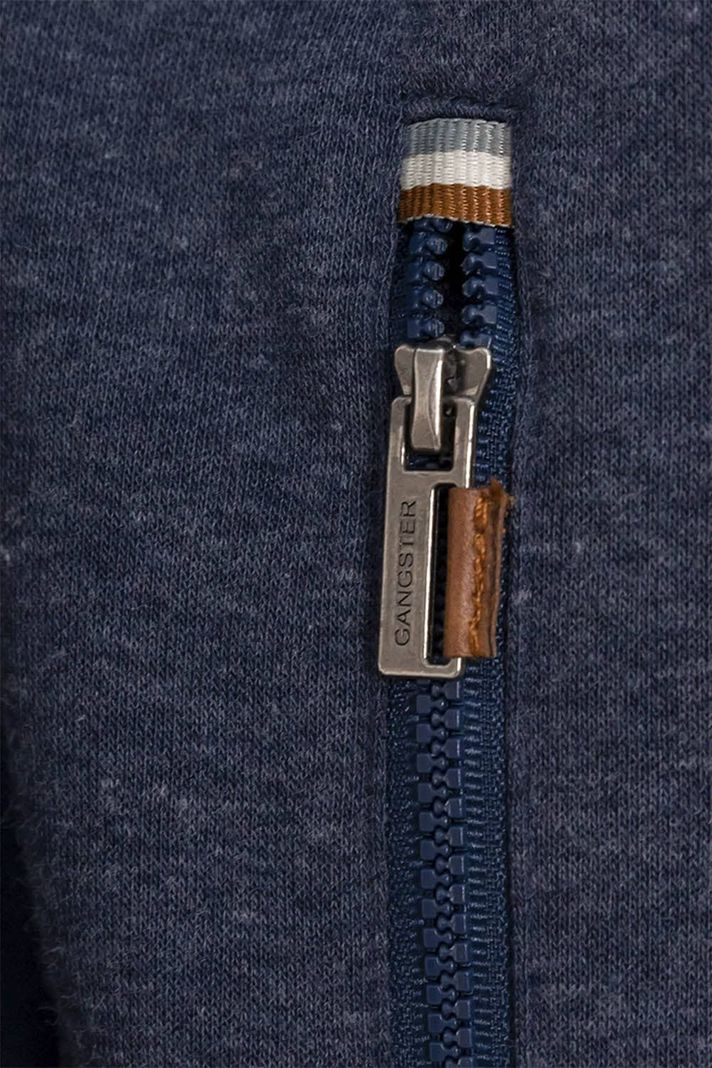 Polerón Full Zipper Fleece Cord Azul Gangster-3