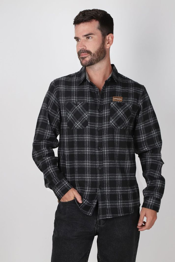 Camisa ML Franela Nomad Negro Gangster-0