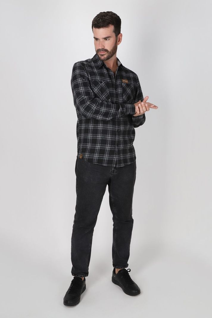 Camisa ML Franela Nomad Negro Gangster-3