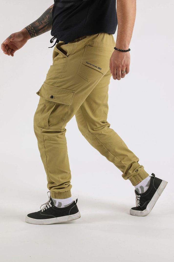 Pantalon Jogger Canvas Parachute Kaki Gangster-1
