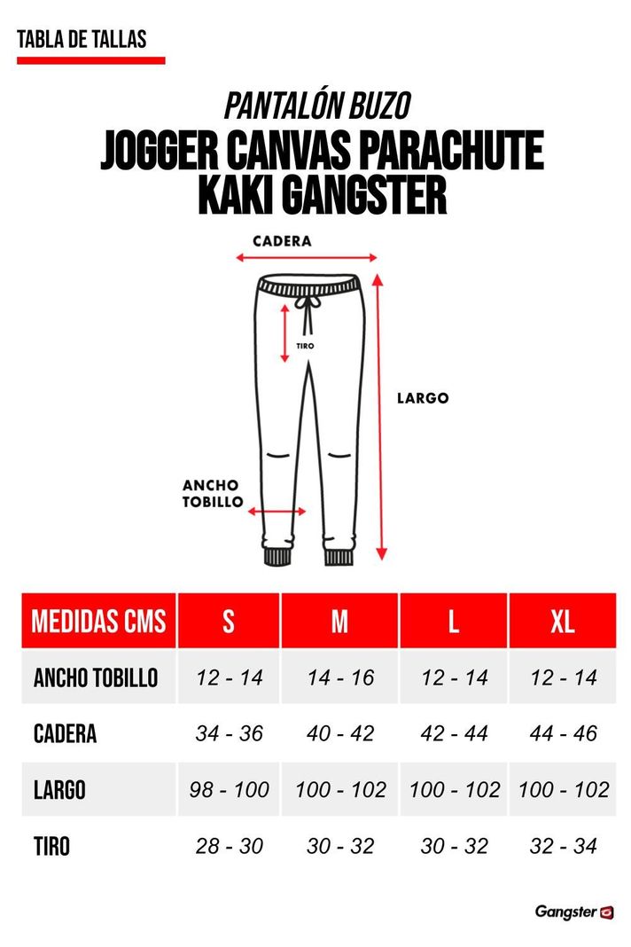Pantalon Jogger Canvas Parachute Kaki Gangster-4