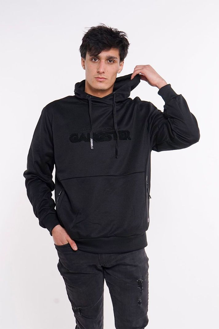 Poleron Hoodie Core Negro Gangster-0