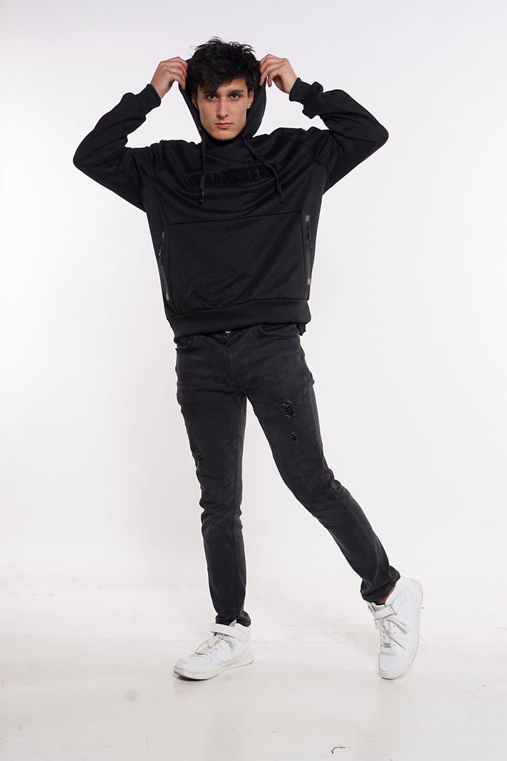 Poleron Hoodie Core Negro Gangster-3