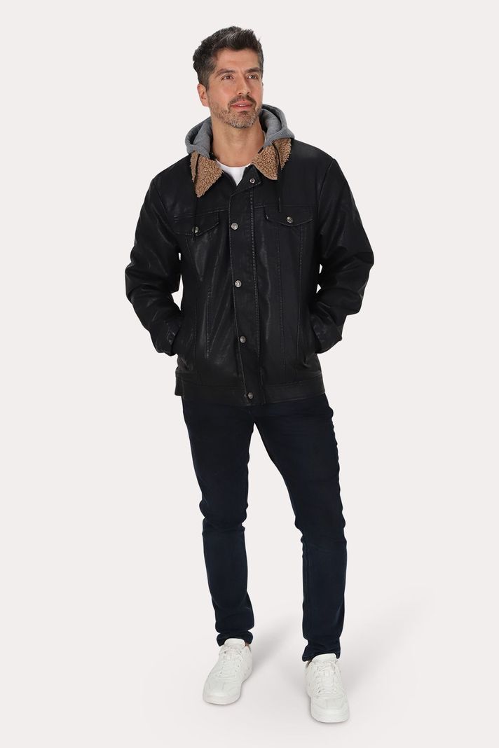 Chaqueta Pu Highway Negro Gangster-3