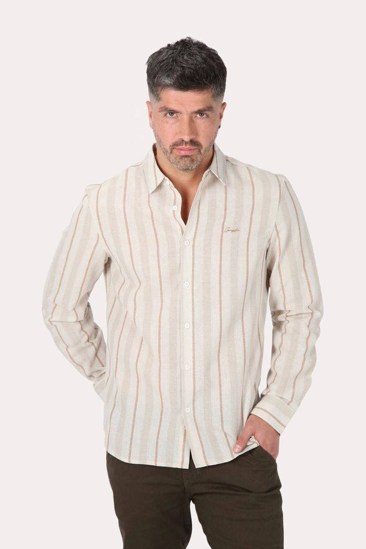 Camisa ML Fake Linho Cactos Blanco Gangster-0