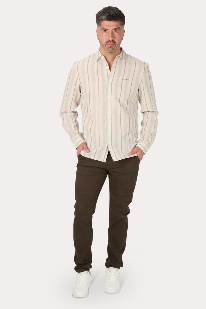 Camisa ML Fake Linho Cactos Blanco Gangster-3