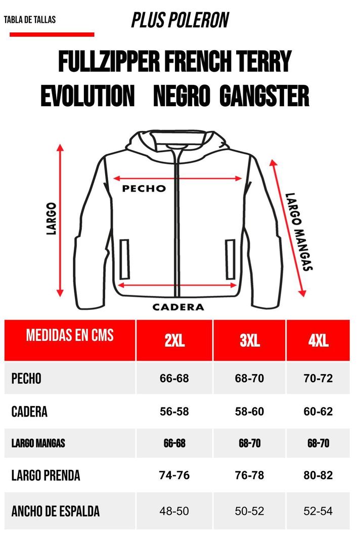 Plus Poleron Full Zipper Evolution Negro-4
