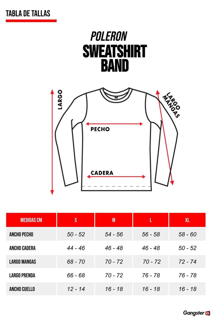 Poleron Crew Band Azul Marino Gangster-4
